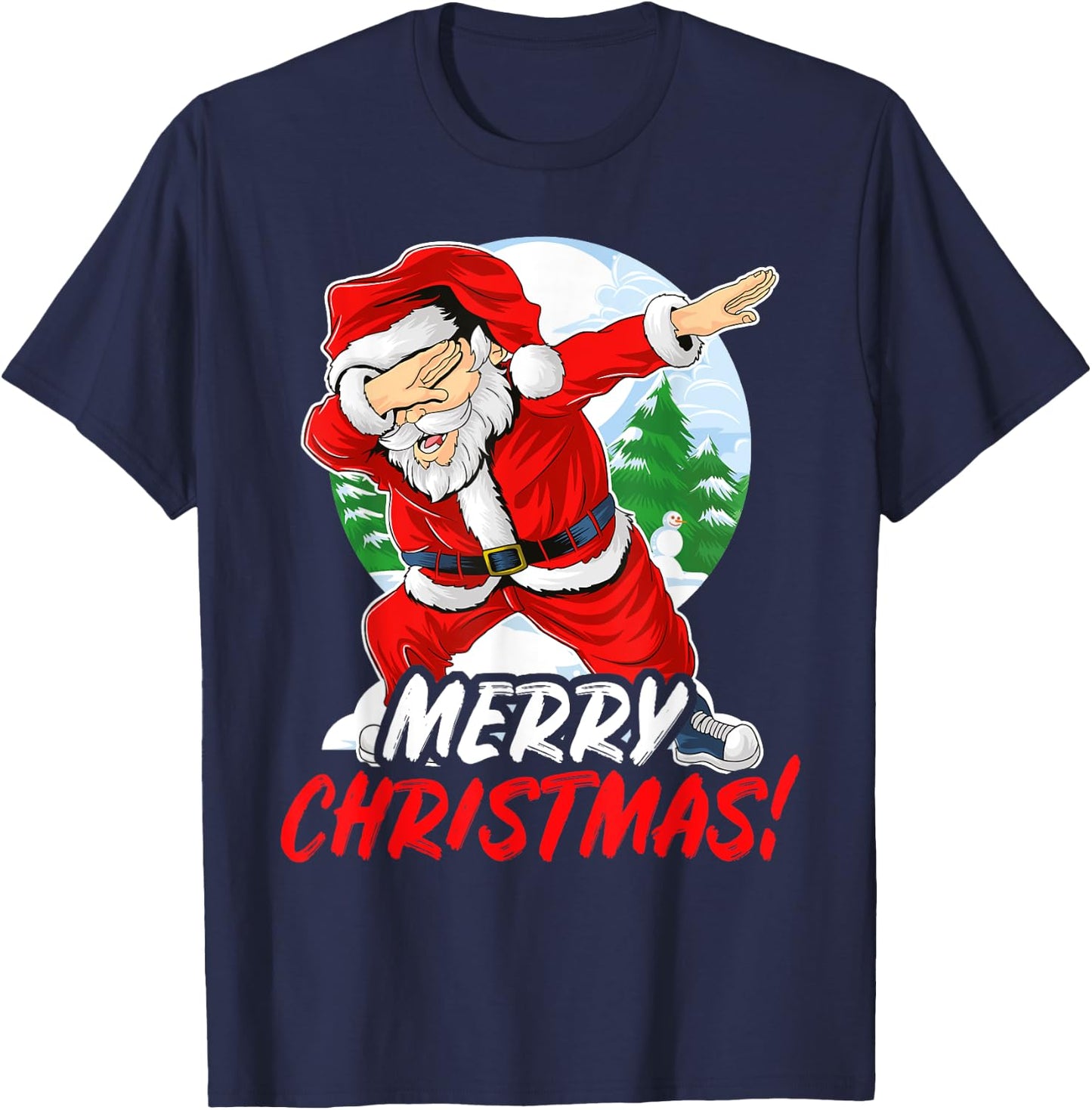 Unicorn Santa Claus Dab Christmas T-Shirt - T-Shirt | Navy