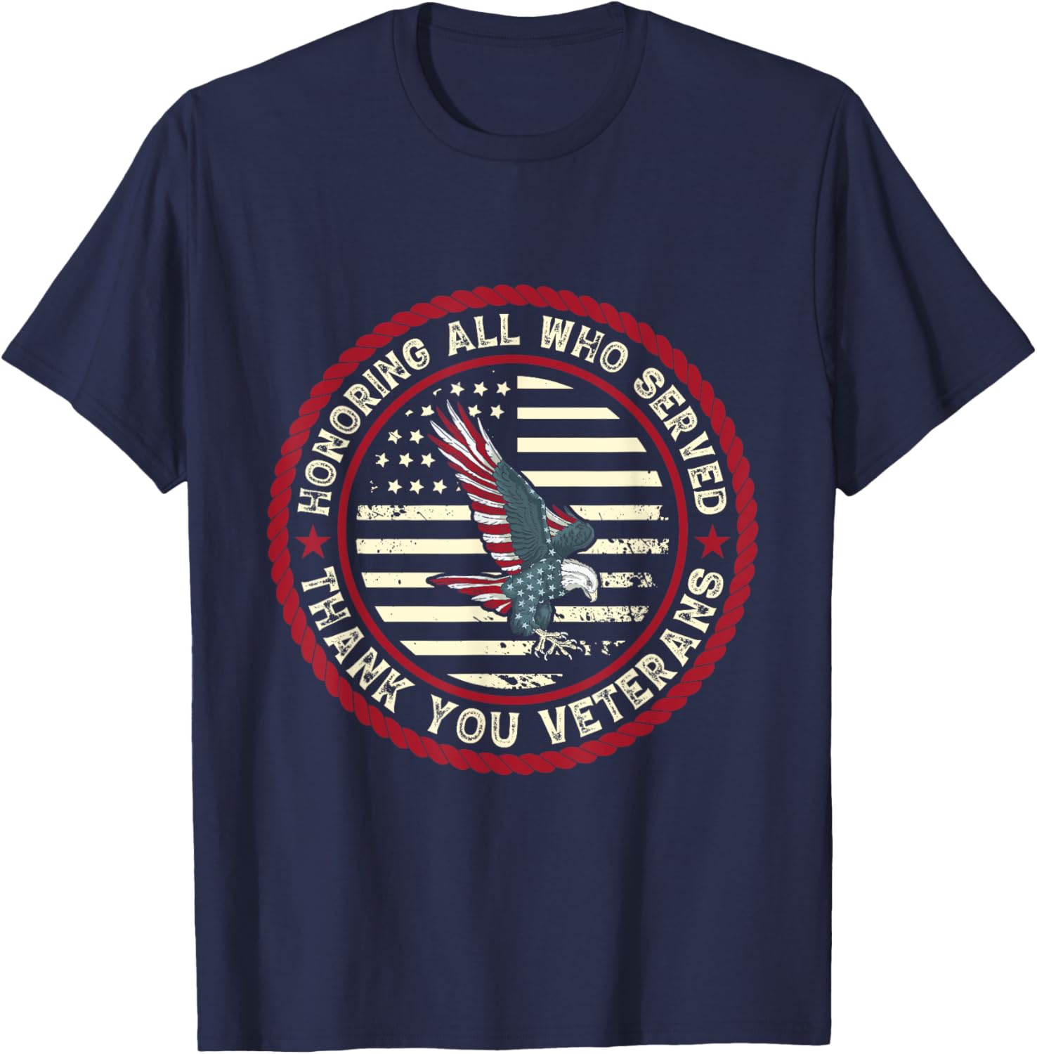 U.S. Veterans Honoring All Who Served Thank You Veterans T-Shirt - T-Shirt | Navy