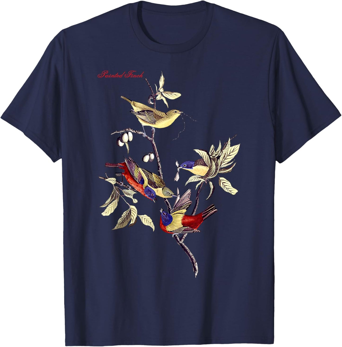 Audubon Painted Finch North American Birds Education Nature T-Shirt - T-Shirt | Navy