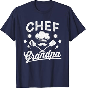 Chef Grandpa Head Chef Cook Cooking Sous Chef Cuisine T-Shirt - T-Shirt | Navy