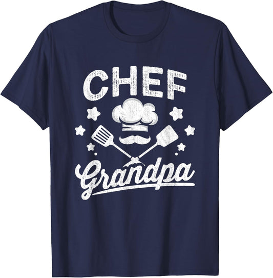 Chef Grandpa Head Chef Cook Cooking Sous Chef Cuisine T-Shirt - T-Shirt | Navy