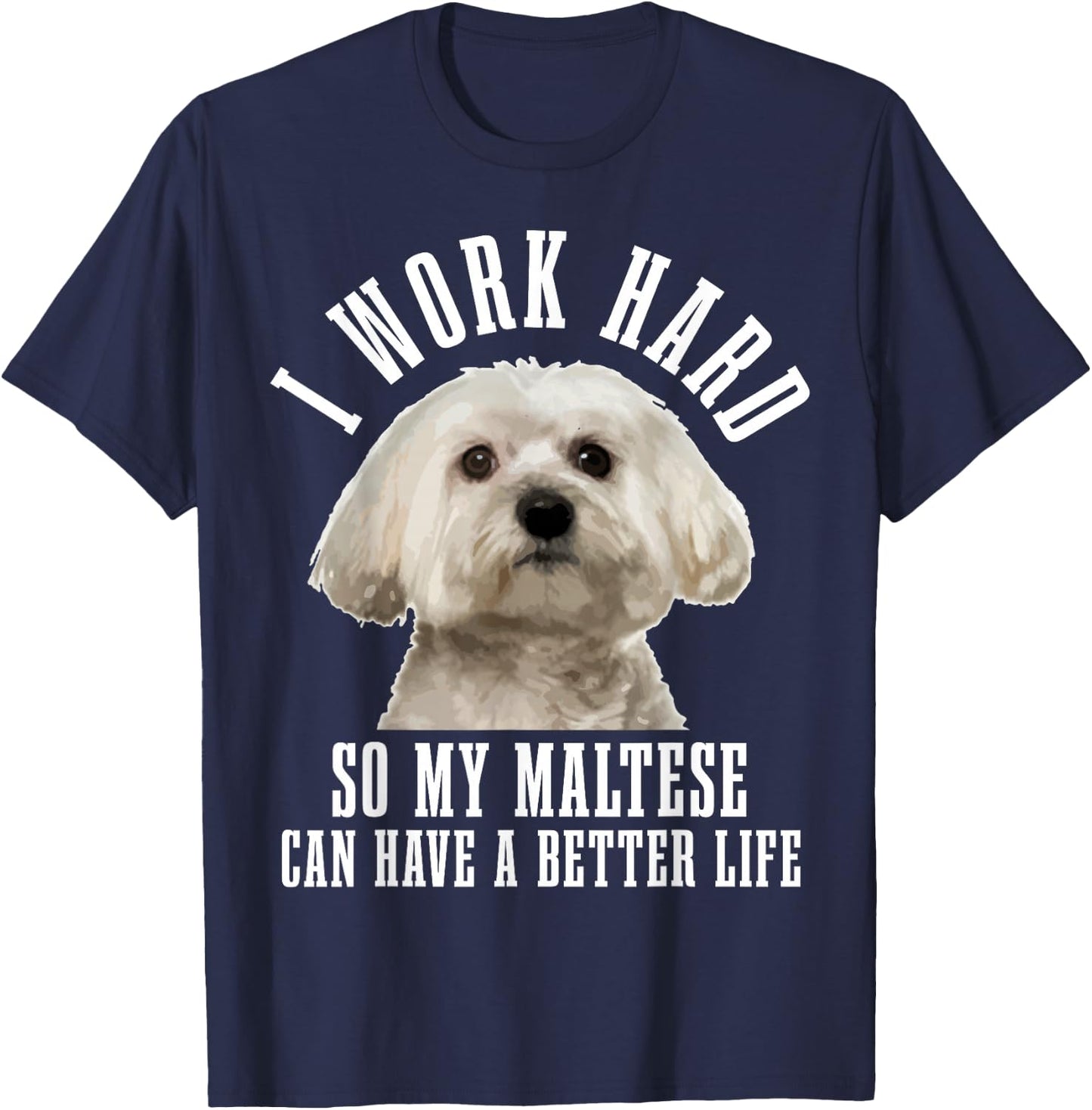Maltese Mom Dog Dad Funny Maltese T-Shirt - T-Shirt | Navy