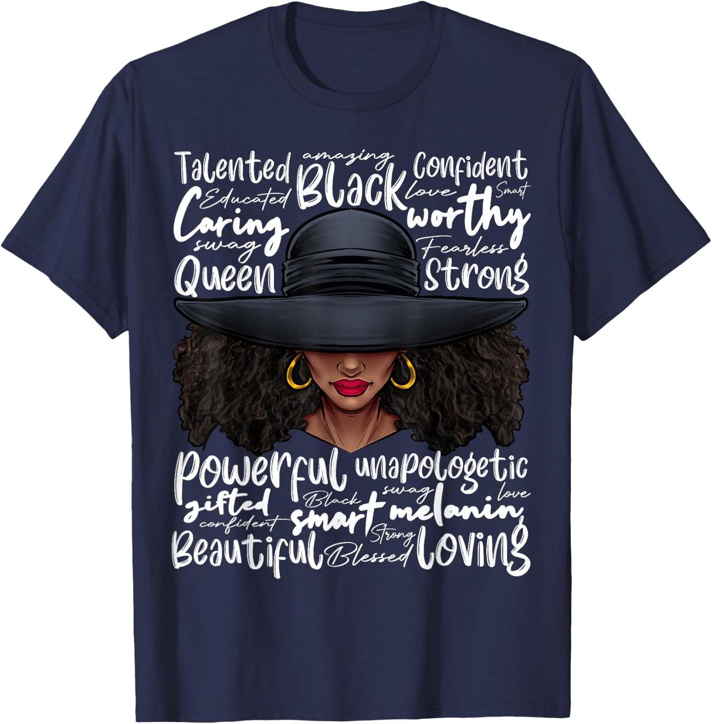 African Black History African American Ladies Juneteenth T-Shirt - T-Shirt | Navy