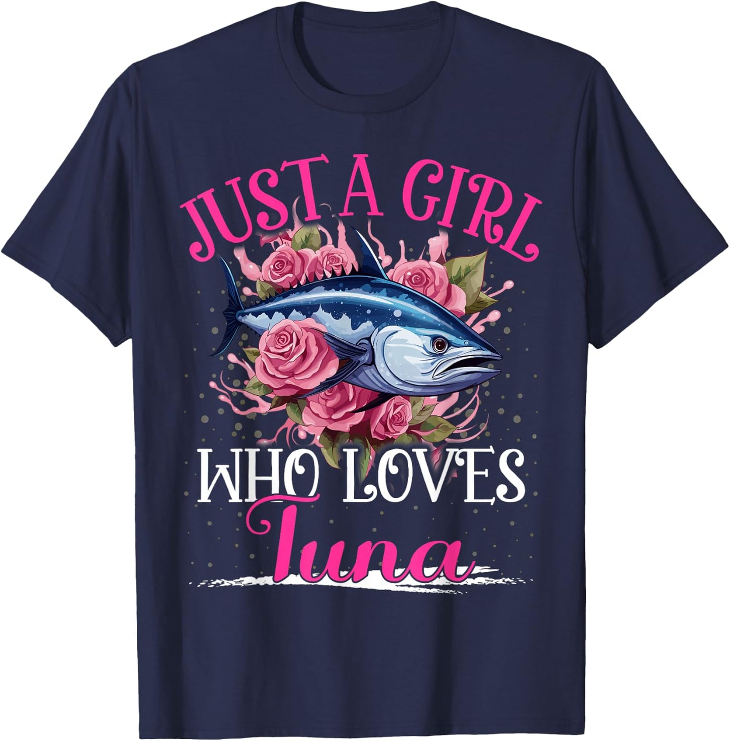 Just A Girl Who Loves Tuna Fish Girls T-Shirt - T-Shirt | Navy