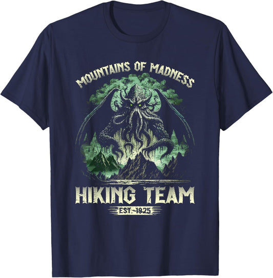 Cthulhu Mountains Of Madness Hiking Team, Cosmic Horror T-Shirt - T-Shirt | Navy