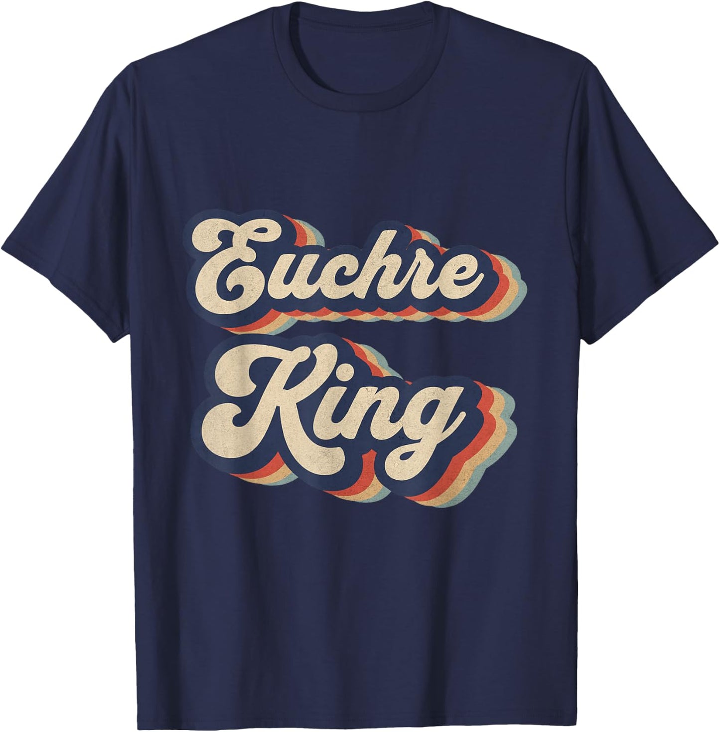 Euchre King Vintage Design Funny Euchre Card Game T-Shirt - T-Shirt | Navy