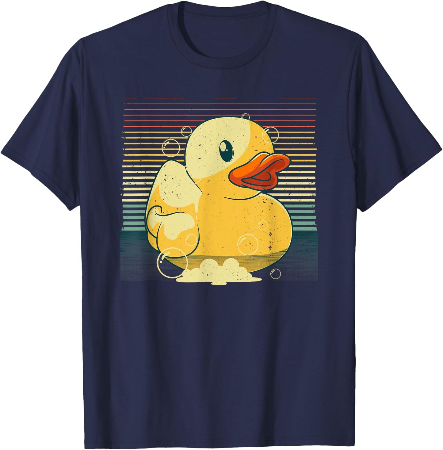 Vintage Rubber Duck Art For Kid Men Women Rubber Ducky Lover T-Shirt - T-Shirt | Navy