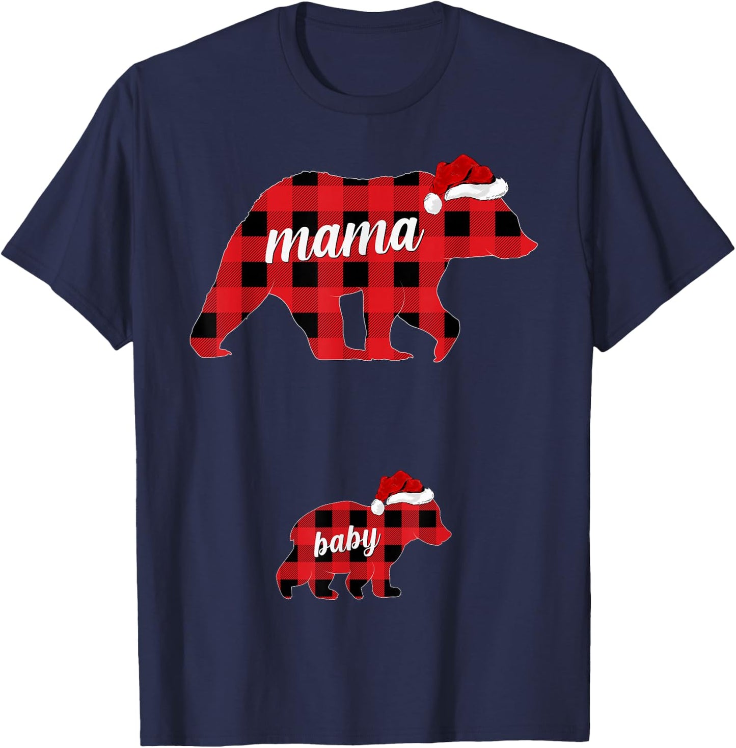 Pregnant Women Mama Bear Pregnancy Christmas Pajamas T-Shirt - T-Shirt | Navy