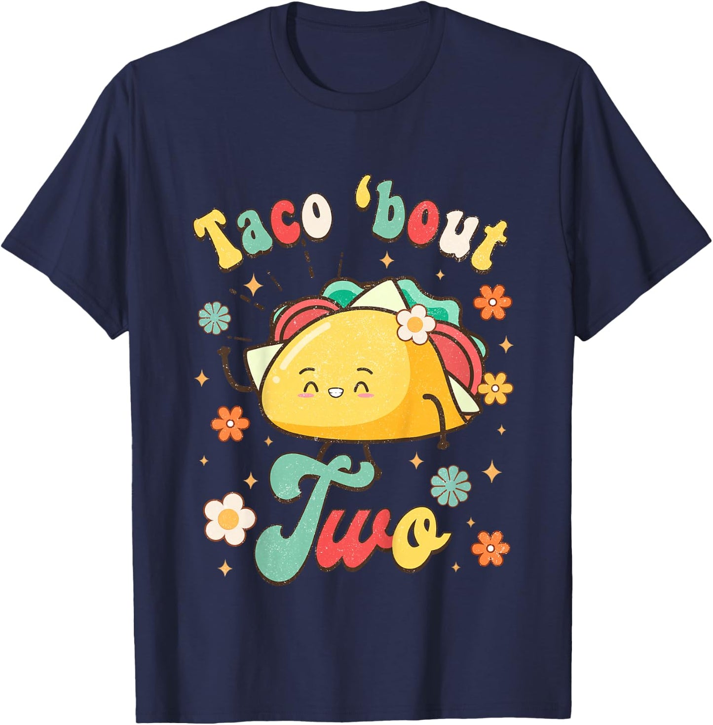 Taco 'Bout Two Mexican Baby Second Birthday 2nd Bday Fiesta T-Shirt - T-Shirt | Navy