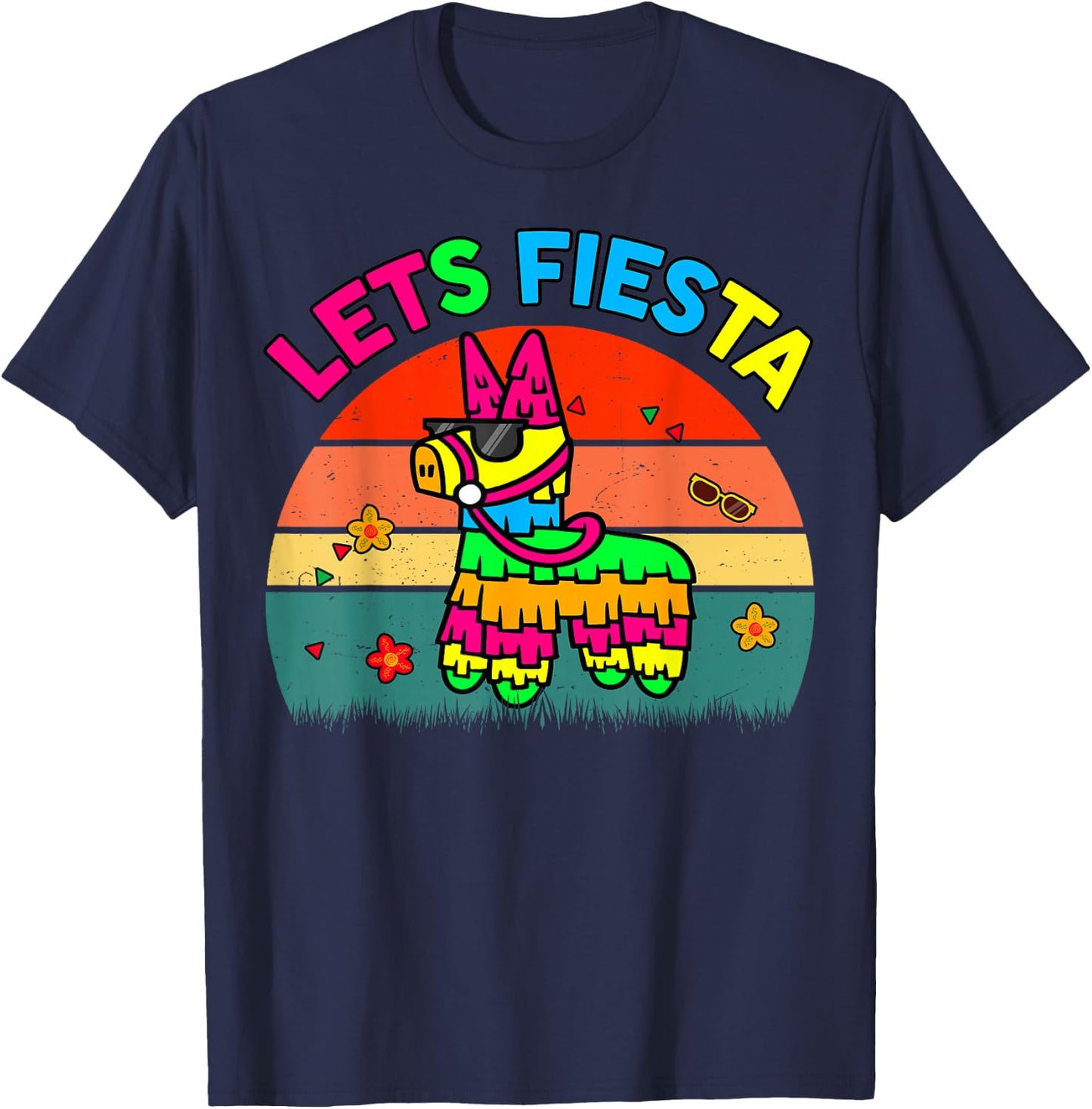 Pinata Cinco De Mayo Shirt Lets Fiesta Funny Mexican Boy Kid T-Shirt - T-Shirt | Navy