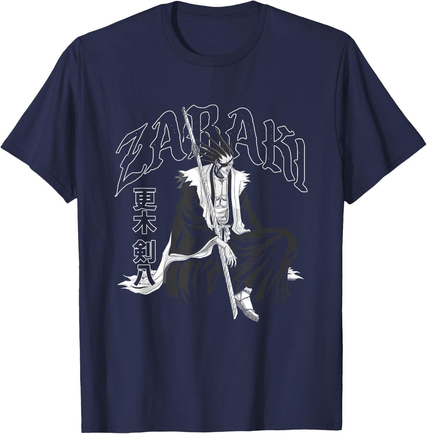 Bleach Zabaki Gothic Print Anime T-Shirt - T-Shirt | Navy