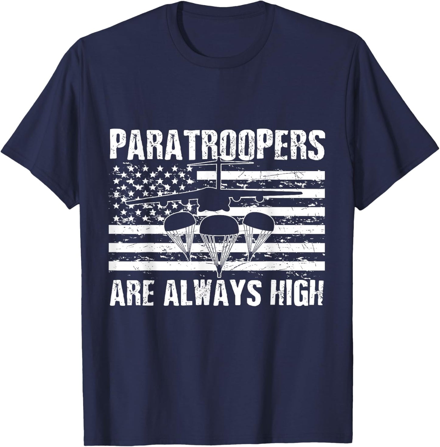 Paratrooper American Flag US Army Soldier Veterans Day T-Shirt - T-Shirt | Navy