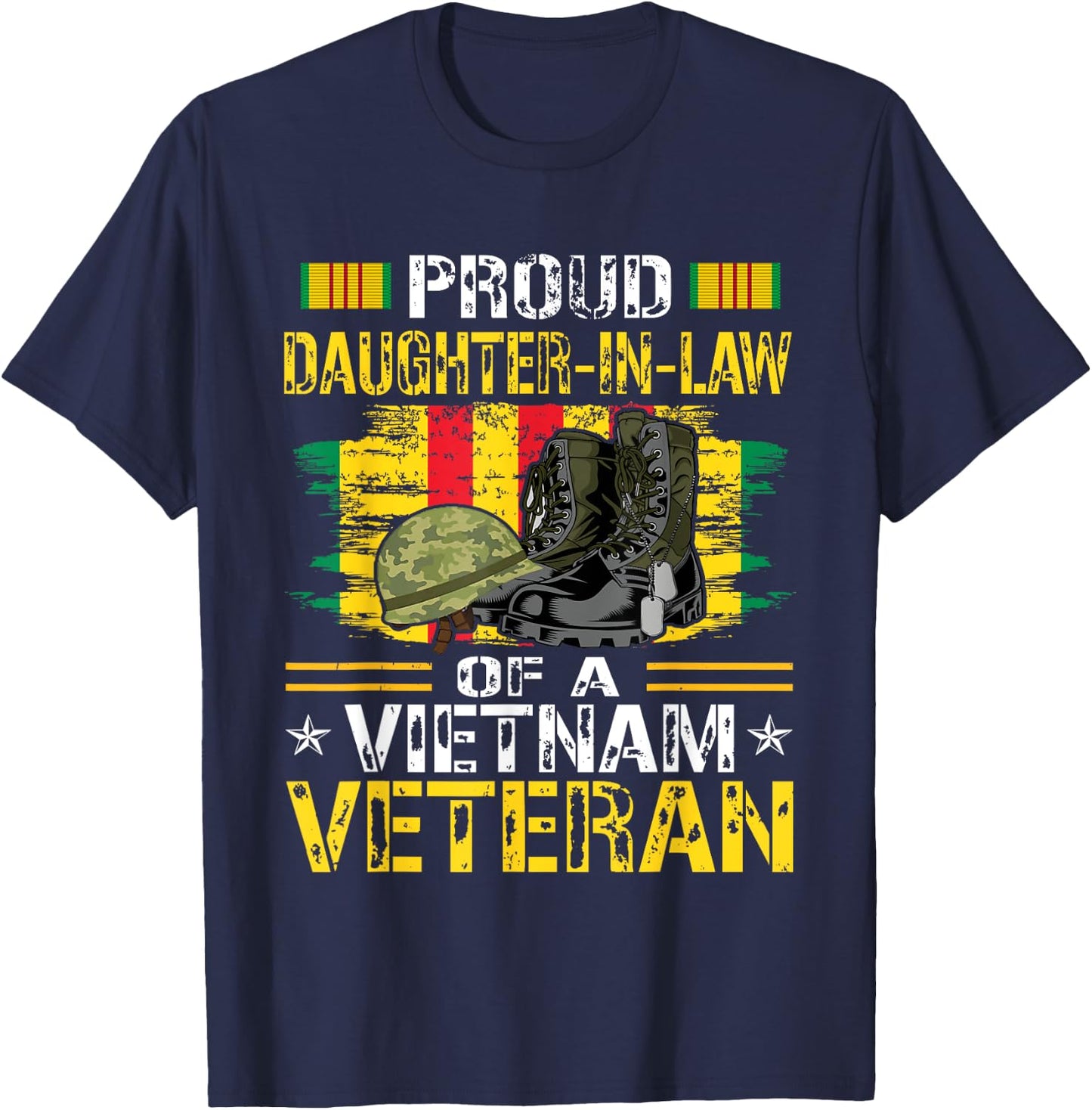 Proud Daughter-In-Law Of A Vietnam War Veteran Vet's Family T-Shirt - T-Shirt | Navy