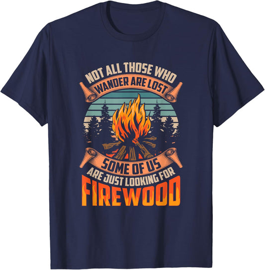 Not All Those Who Wander Are Lost Funny Outdoor Camping T-Shirt - T-Shirt | Navy