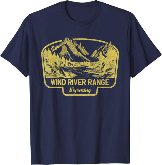 Wind River Range Mountains Wyoming Hiking Outdoors Vintage T-Shirt - T-Shirt | Navy