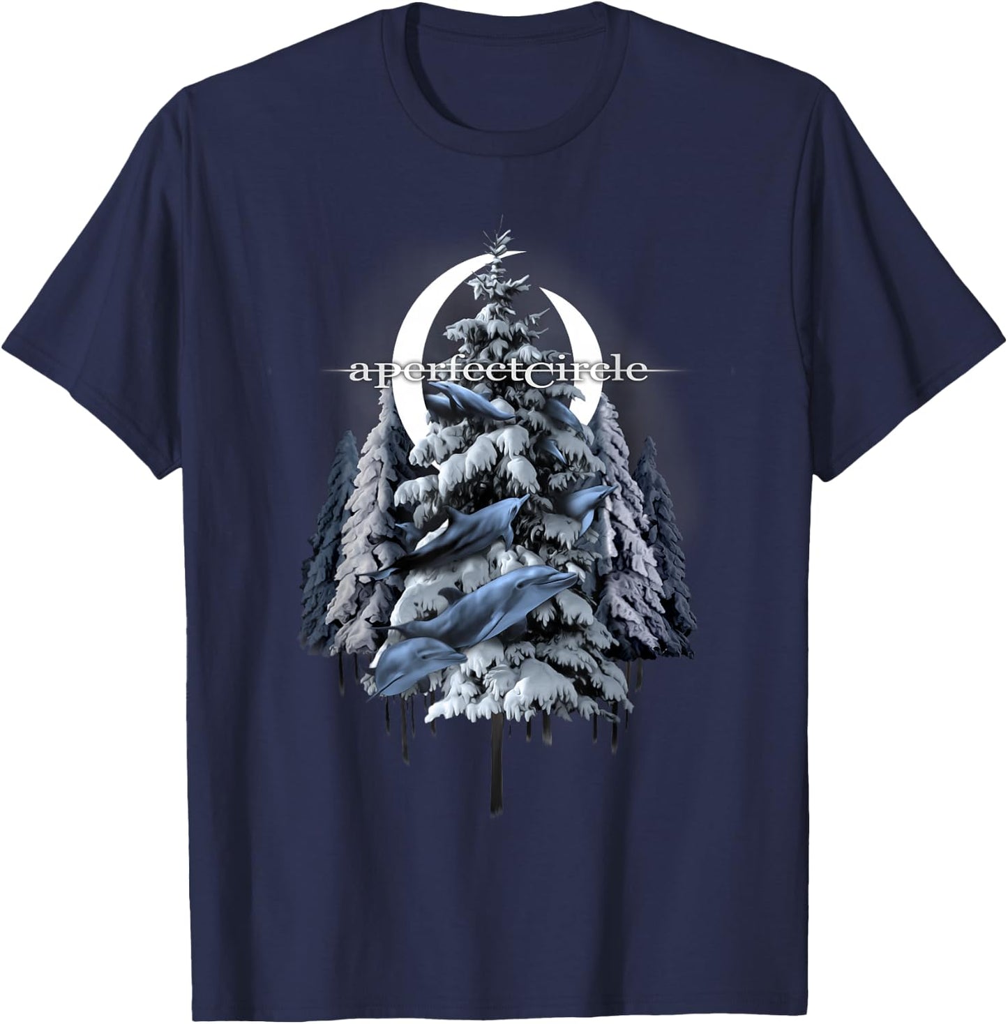 A Perfect Circle Frosty Dolphins T-Shirt - T-Shirt | Navy
