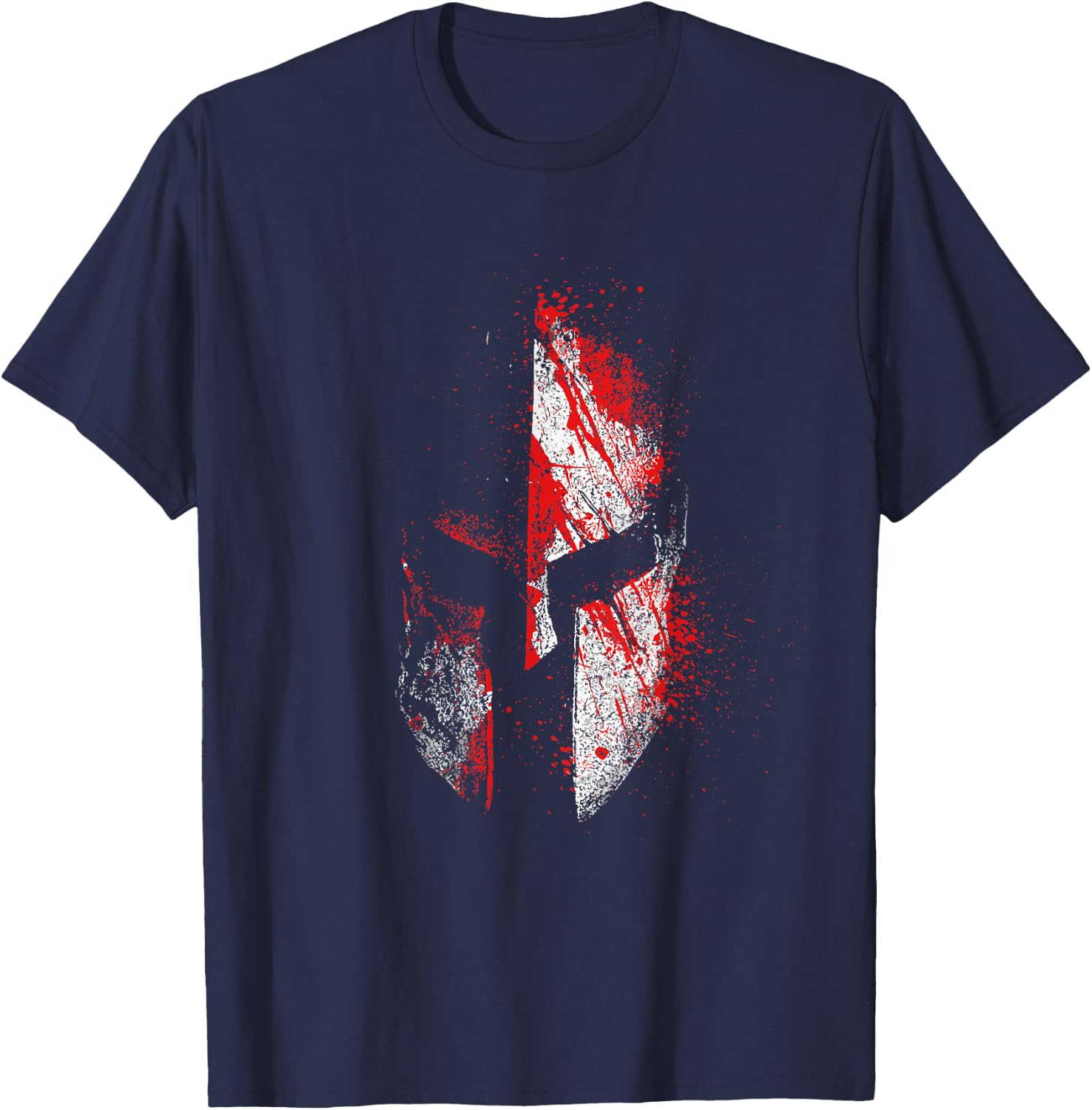 Sparta Warrior Molon Labe Vintage Blood Gym Fitness T-Shirt - T-Shirt | Navy