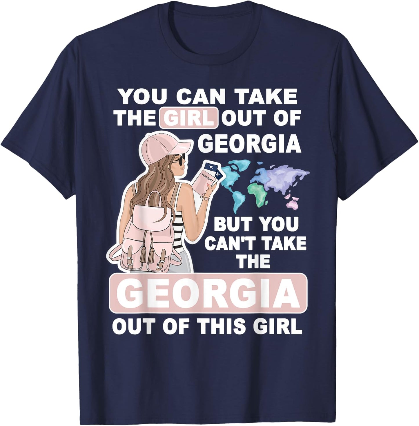Cool Girl from Georgia - Proud Georgia Girl T-Shirt - T-Shirt | Navy