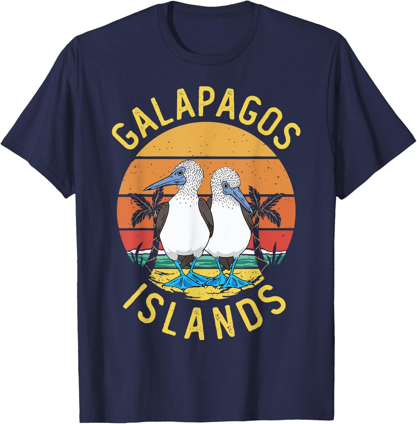 Seabirds Blue-footed Booby Bird Galapagos Island T-Shirt - T-Shirt | Navy