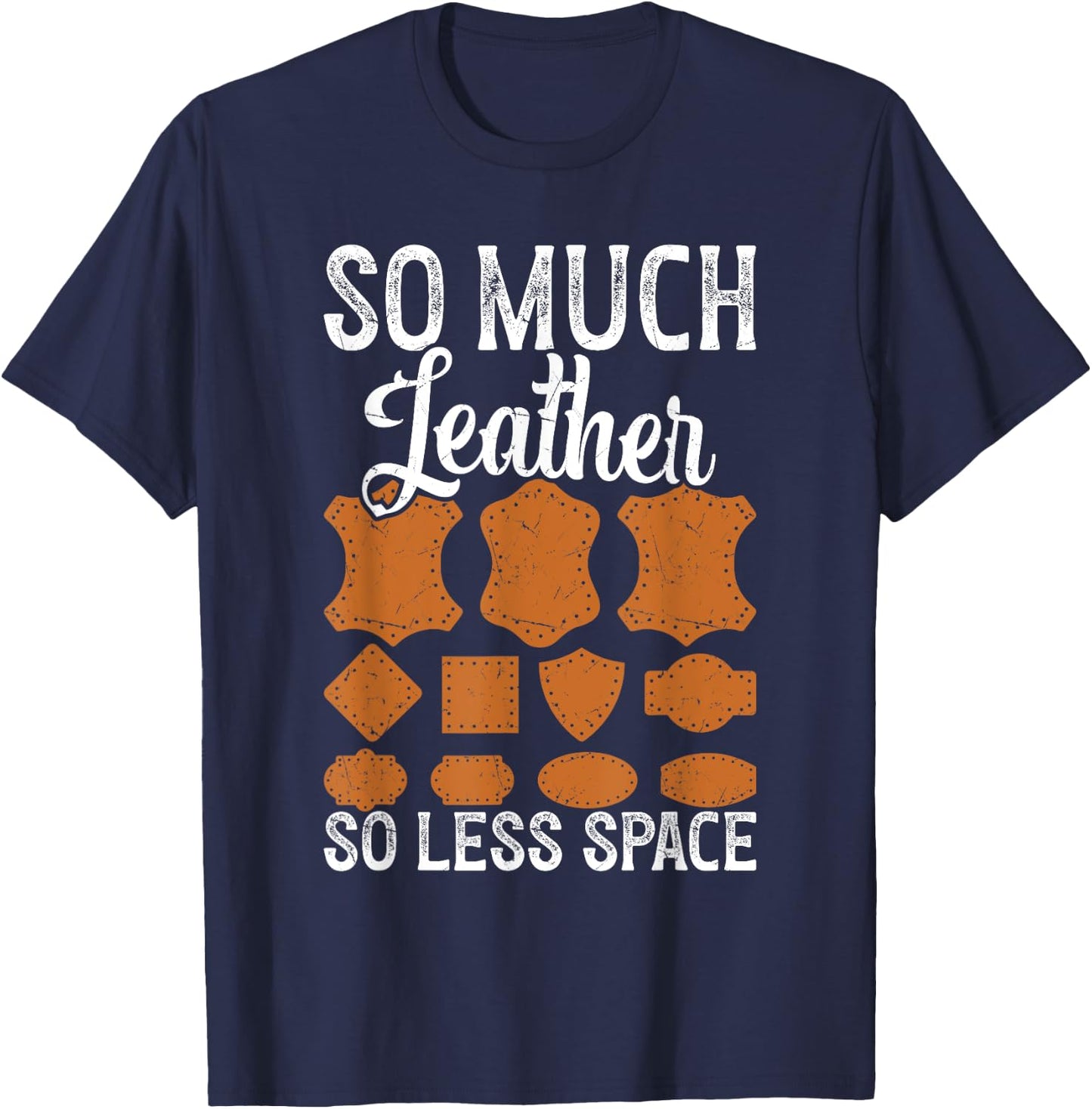 Leathercraft Crafting Supplies Leather Pattern Leatherworker T-Shirt - T-Shirt | Navy