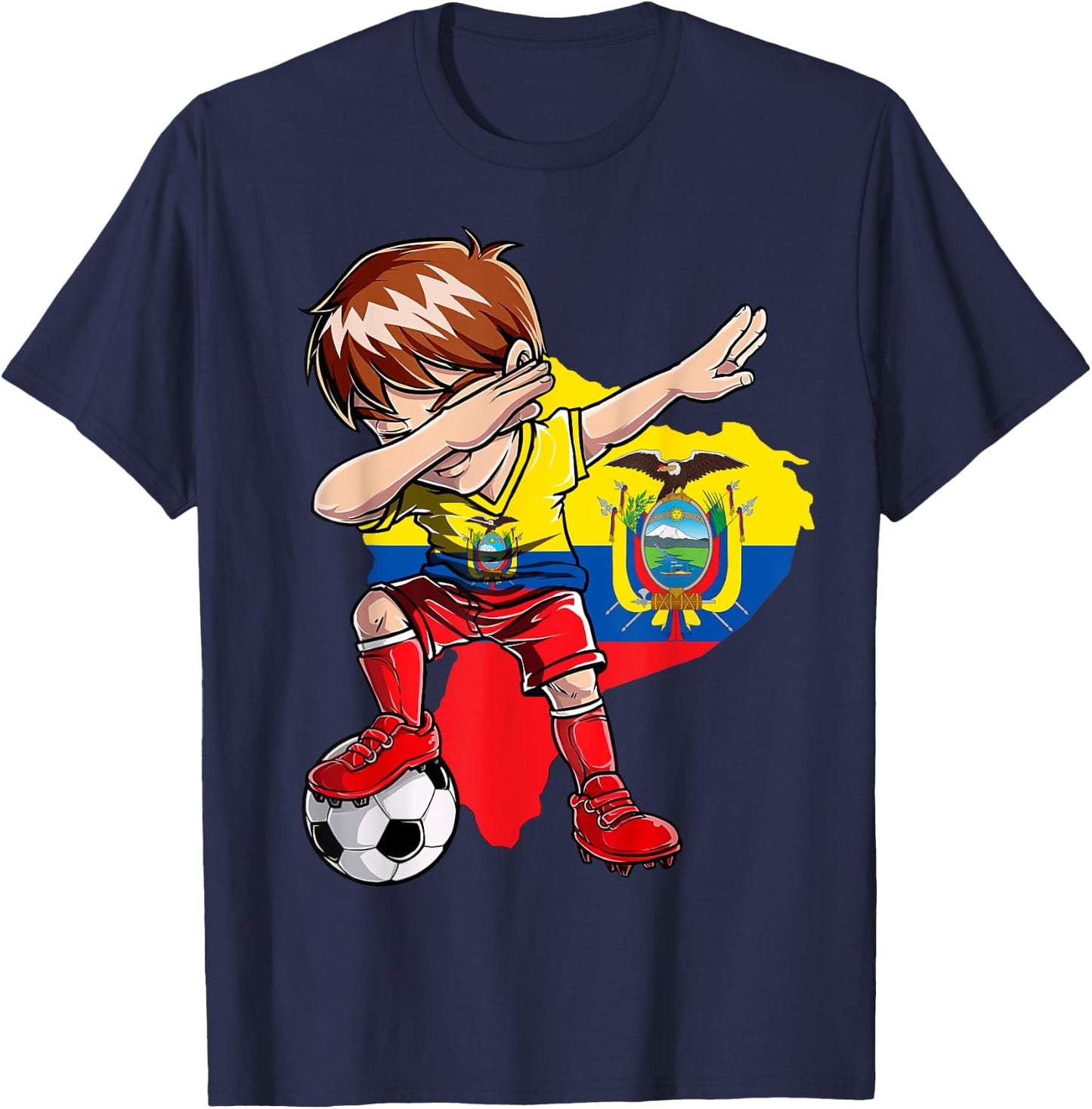 Dabbing Soccer Colombia Jersey Boy Colombian Boys Football T-Shirt - T-Shirt | Navy