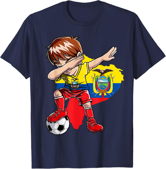 Dabbing Soccer Colombia Jersey Boy Colombian Boys Football T-Shirt - T-Shirt | Navy
