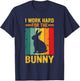 Vintage Retro I Work Hard for the Bunny T-Shirt - T-Shirt | Navy