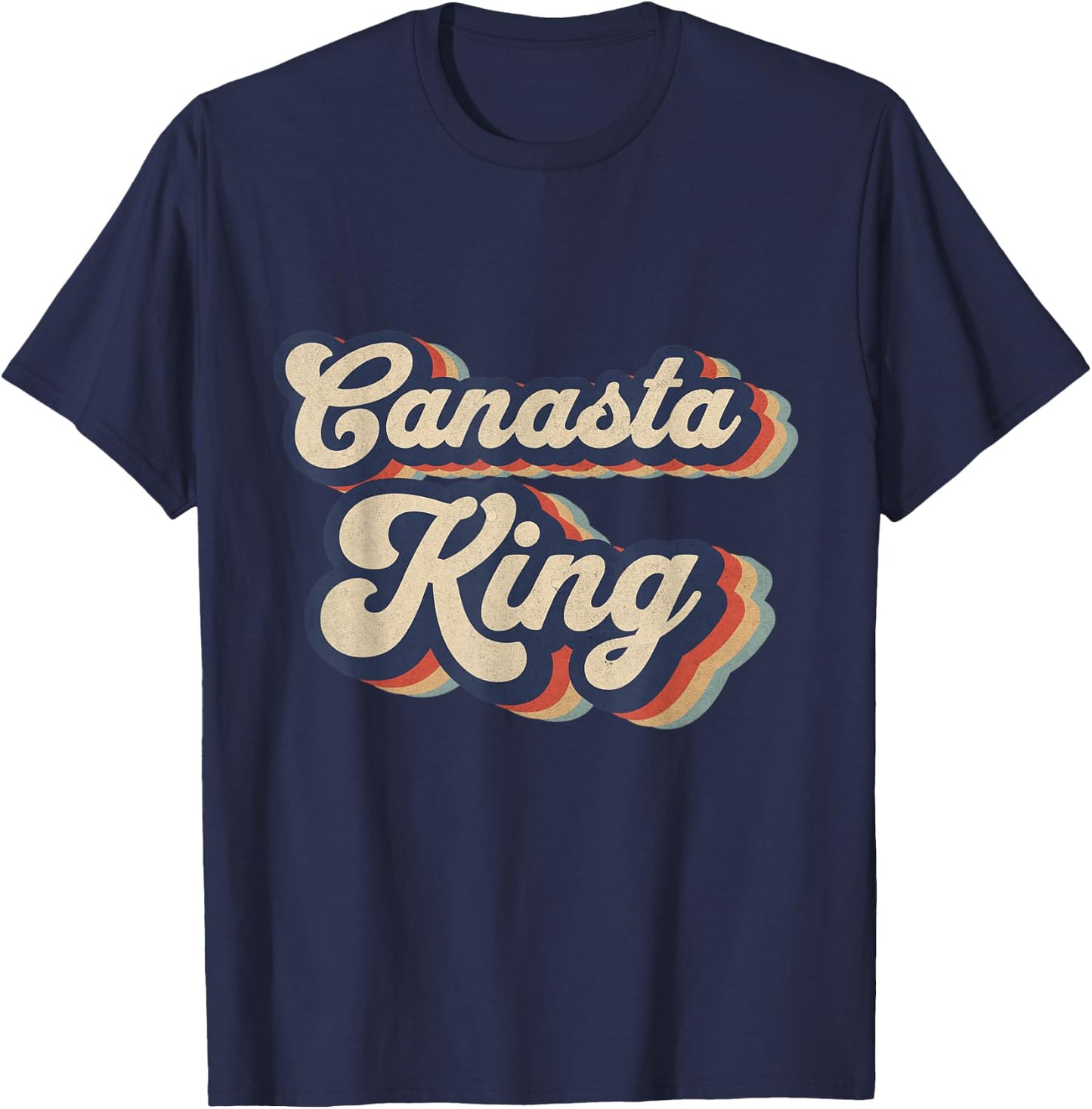 Canasta King Vintage Designs Funny Canasta Card Game T-Shirt - T-Shirt | Navy