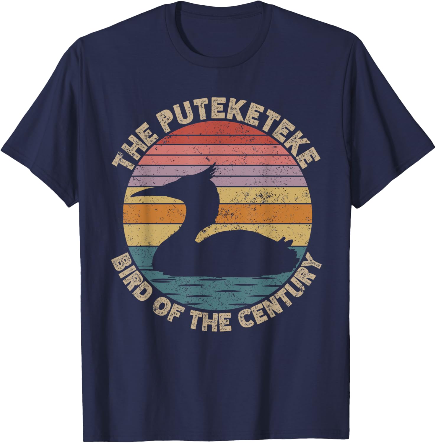 Puteketeke New Zealand's Bird Of The Century Vintage T-Shirt - T-Shirt | Navy