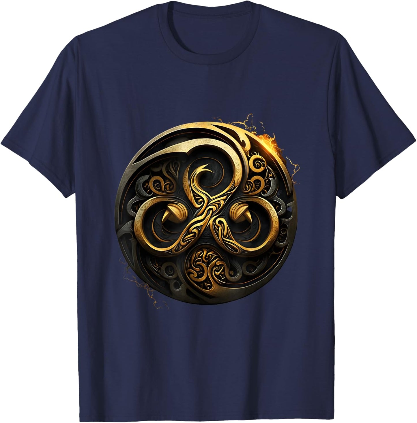 Triskelion Tattoo Art in Celtic BDSM Style T-Shirt - T-Shirt | Navy
