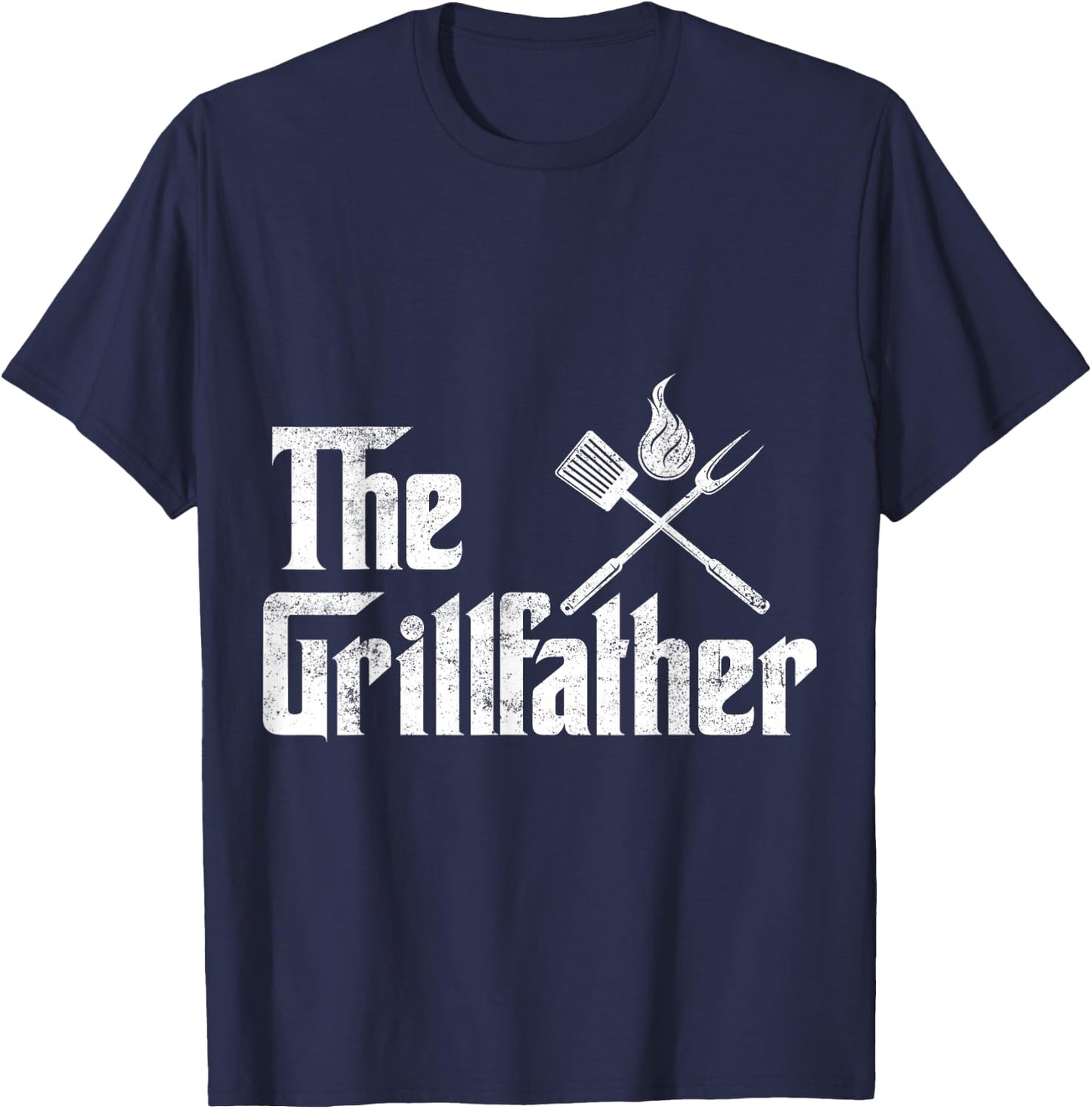 The Grillfather BBQ Grill & Smoker | Barbecue Chef T-Shirt - T-Shirt | Navy
