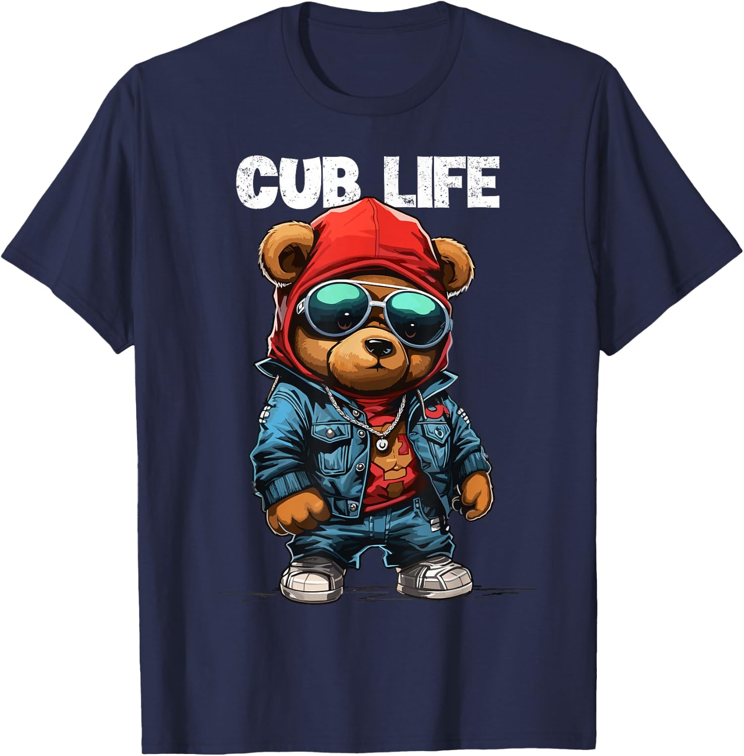 Cub Bear Life Funny Teddy Bear Stuff Women Thug T-Shirt - T-Shirt | Navy