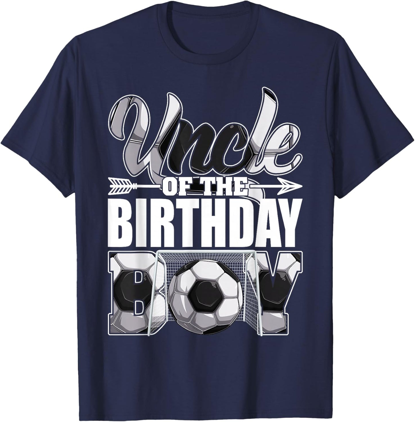 Uncle Of The Birthday Boy Soccer Matching Family Party T-Shirt - T-Shirt | Navy