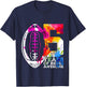 Kids 5 YEARS OF BEING AWESOME FOOTBALL 5TH BIRTHDAY T-Shirt - T-Shirt | Navy