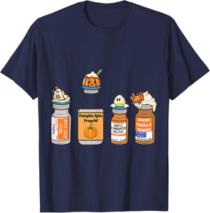 Pumpkin Spice Propofol Ativan Versed Haldol Nurse Halloween T-Shirt - T-Shirt | Navy
