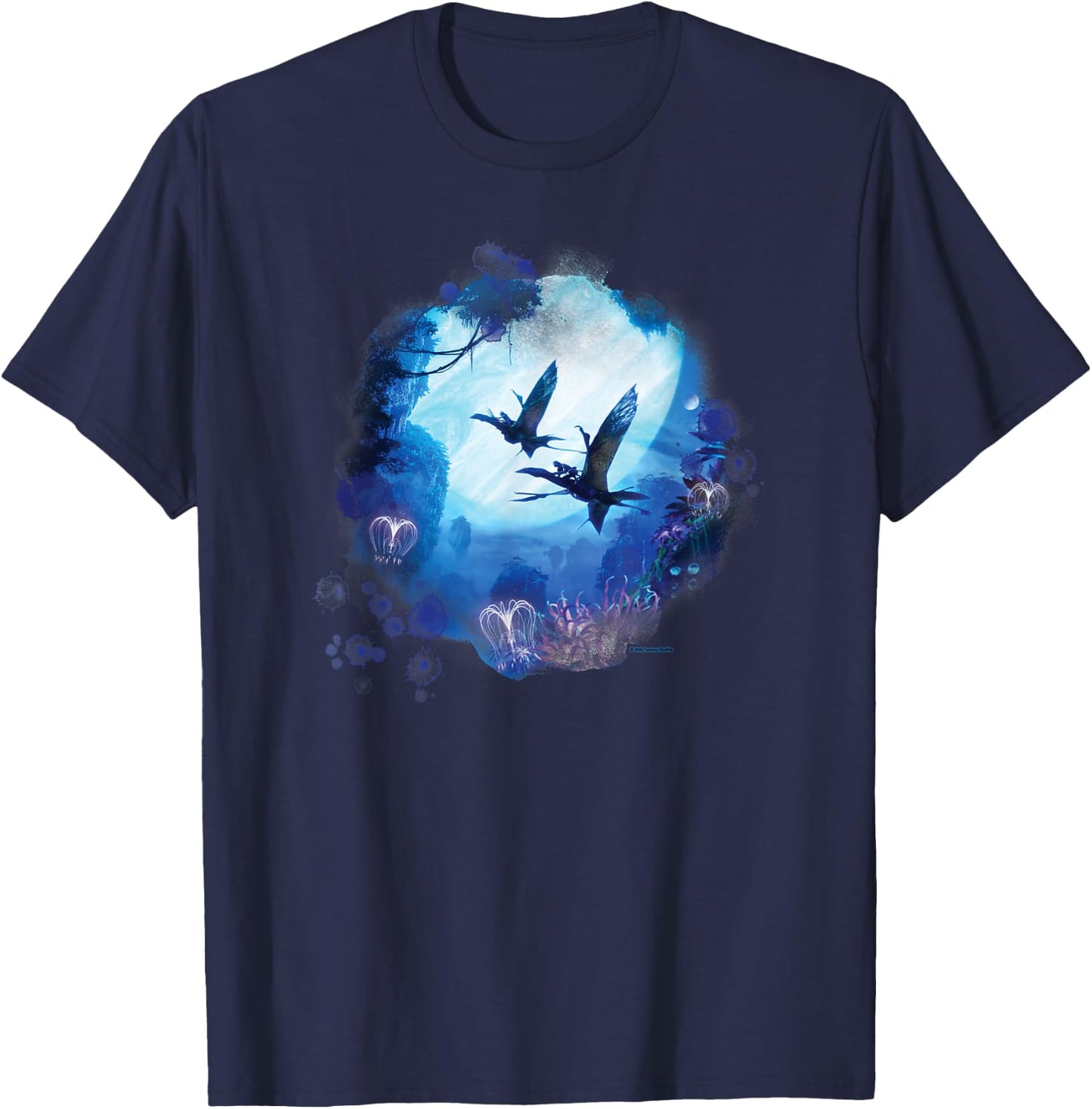 Avatar: The Way of Water Banshee Na’vi Night Flight Small T-Shirt - T-Shirt | Navy