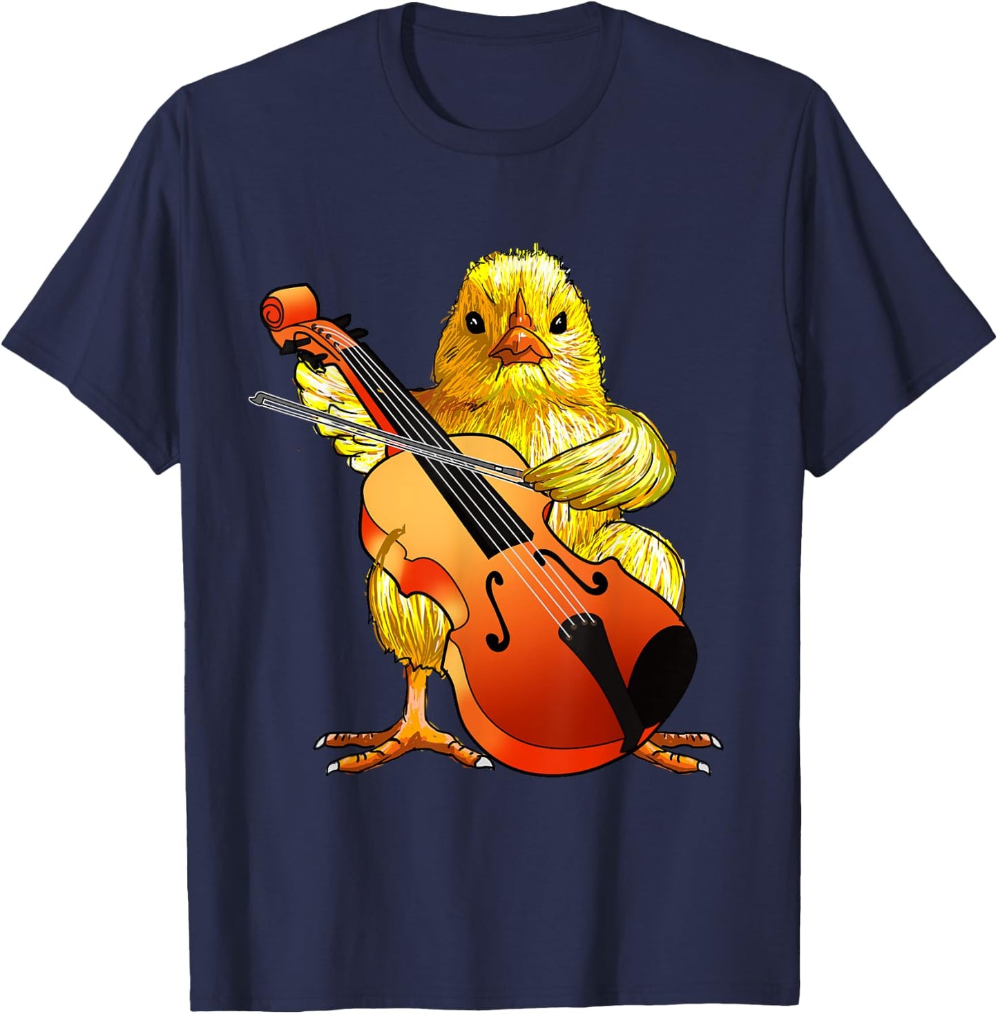Cute Chicken Playing Cello - Musical Cello Player Gifts Idea T-Shirt - T-Shirt | Navy