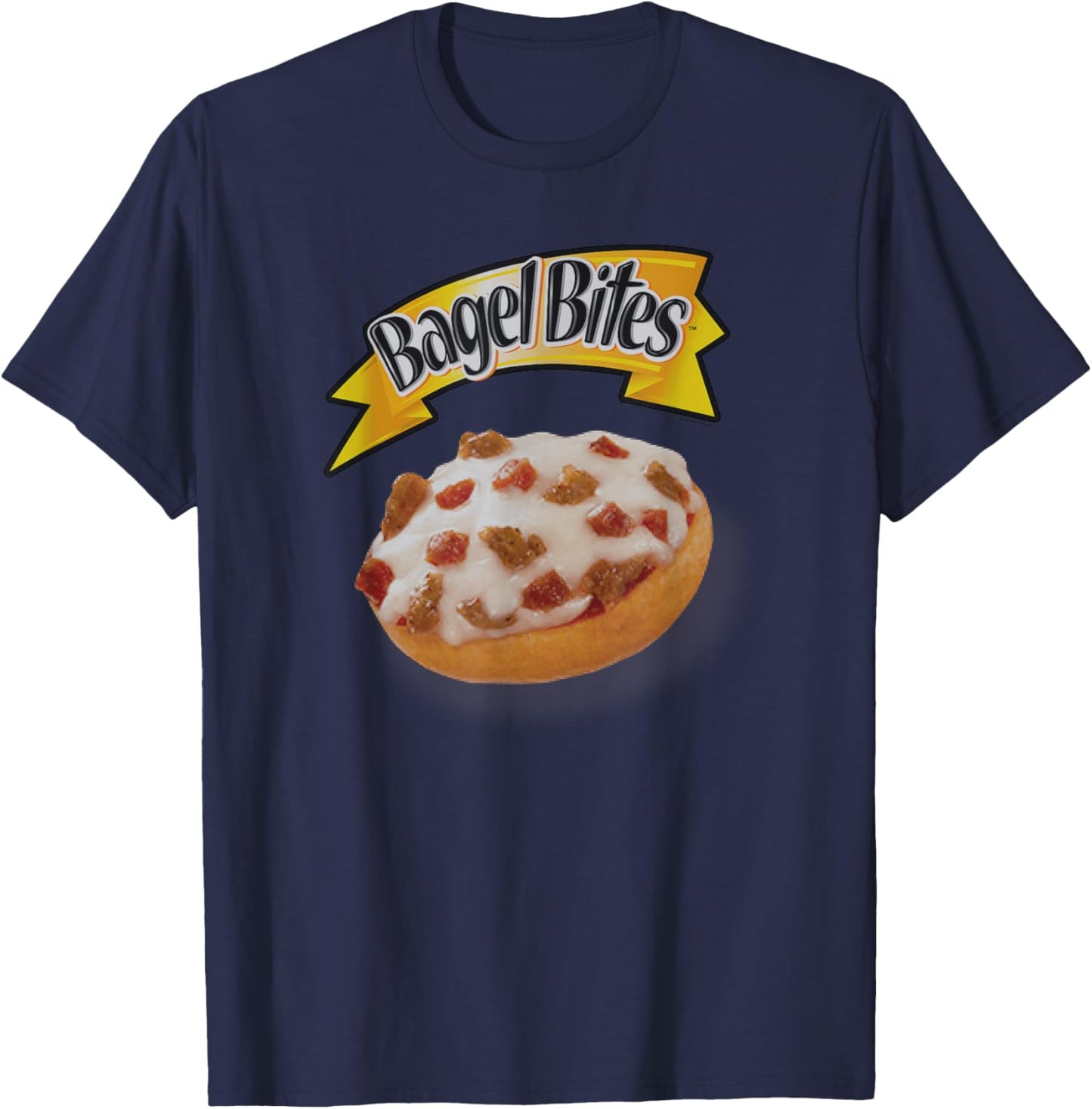 Bagel Bites Pizza Snacks Tasty Official Logo T-Shirt - T-Shirt | Navy
