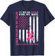 I Wear Pink For My Wife Breast Cancer Husband American Flag T-Shirt - T-Shirt | Navy