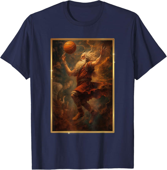 Zeus Mightiest Greek God Plays Basketball In The Heaven Men T-Shirt - T-Shirt | Navy