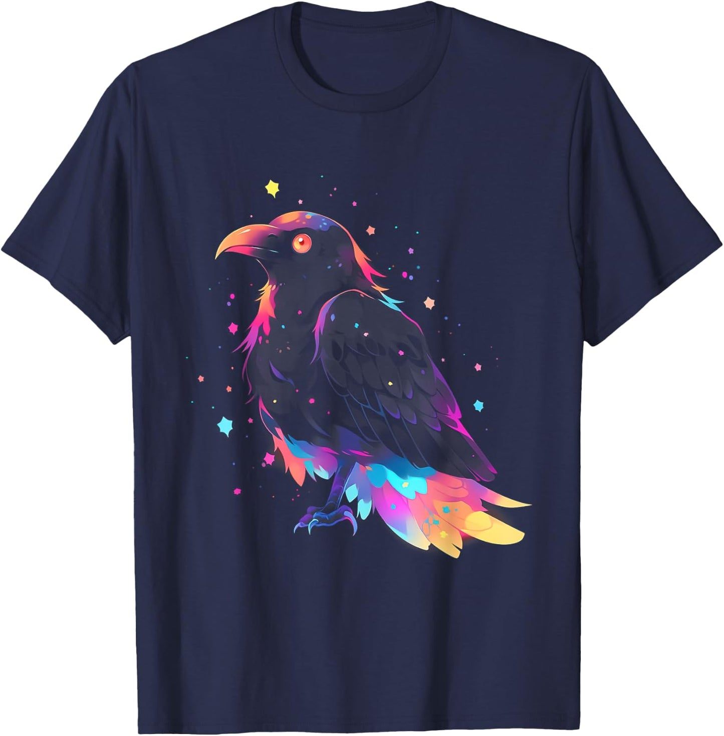 Kawaii Crow Raven | Pastel Goth Aesthetic Gothic Anime T-Shirt - T-Shirt | Navy