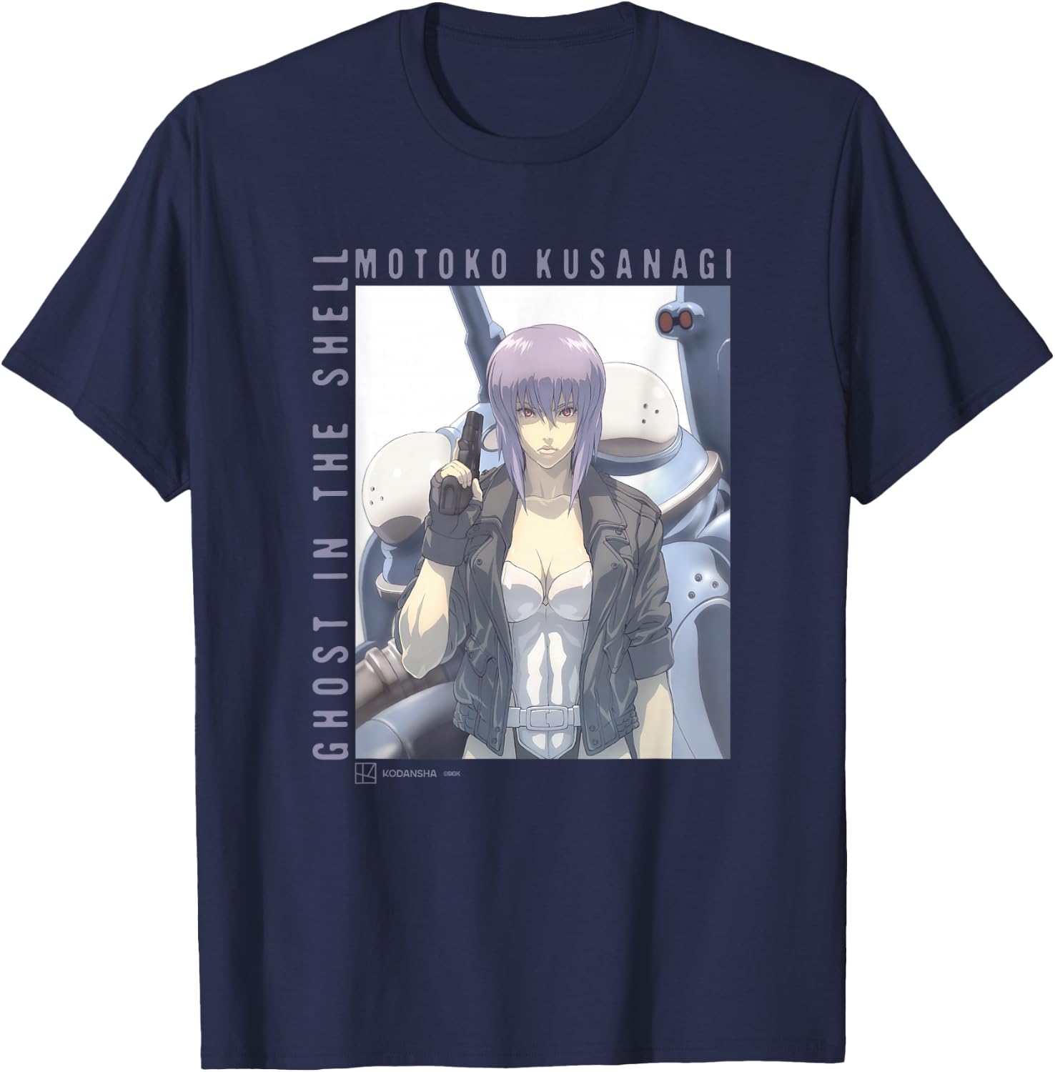 Ghost in The Shell: Stand Alone Complex Motoko Kusanagi Box T-Shirt - T-Shirt | Navy