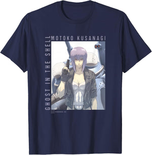 Ghost in The Shell: Stand Alone Complex Motoko Kusanagi Box T-Shirt - T-Shirt | Navy