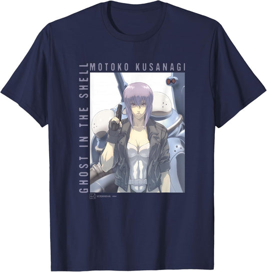 Ghost in The Shell: Stand Alone Complex Motoko Kusanagi Box T-Shirt - T-Shirt | Navy