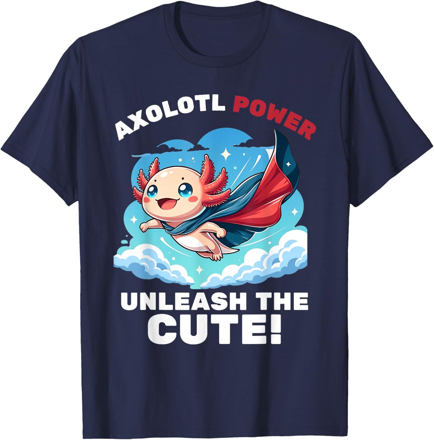 Funny axolotl superhero kids boys girls T-Shirt - T-Shirt | Navy