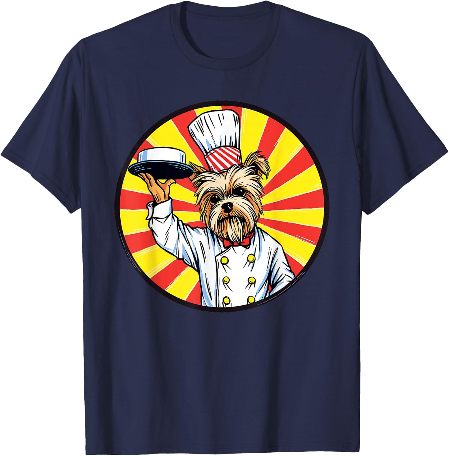 Yorkshire Terrier Chef Funny Dog Cooking T-Shirt - T-Shirt | Navy