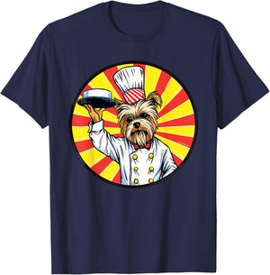 Yorkshire Terrier Chef Funny Dog Cooking T-Shirt - T-Shirt | Navy
