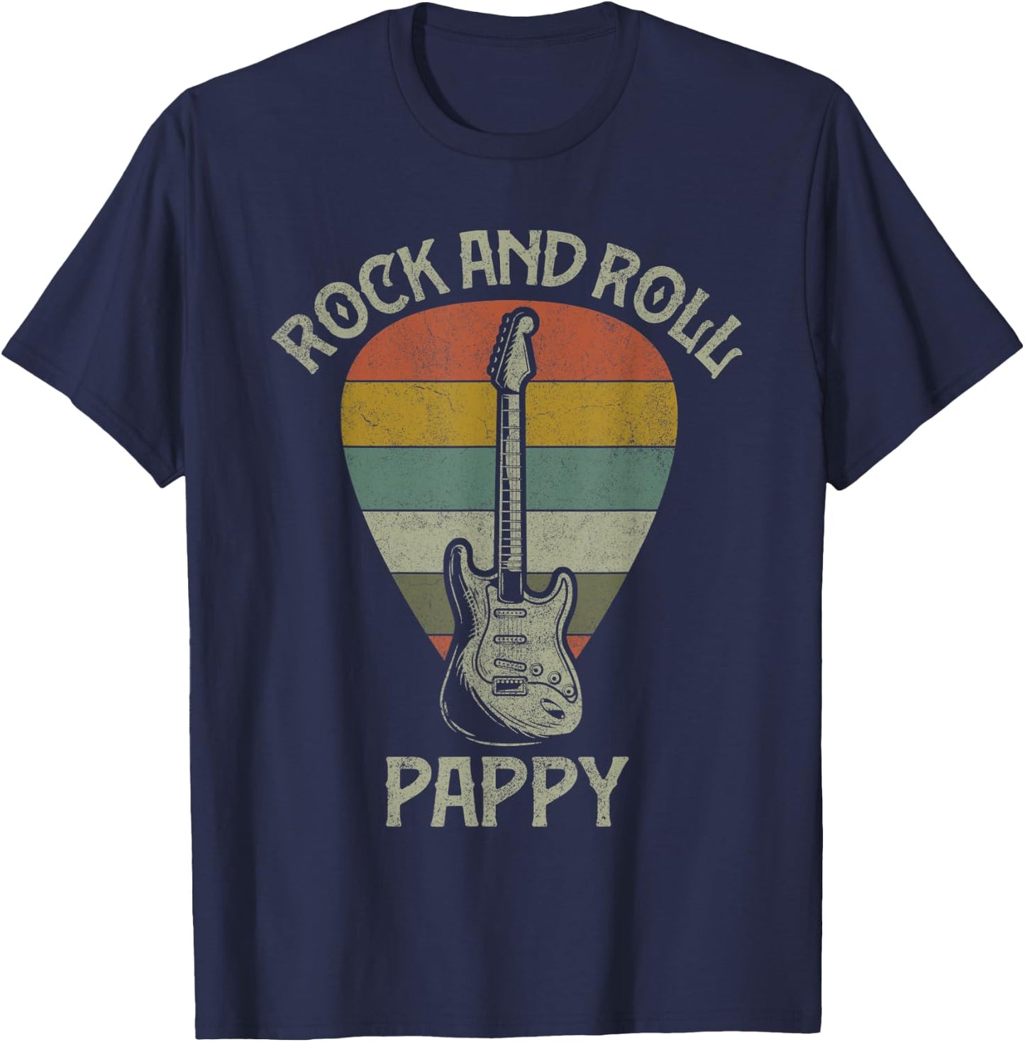 Guitarist Pappy Fathers Day Shirts, Guitar Player Grandpa T-Shirt - T-Shirt | Navy