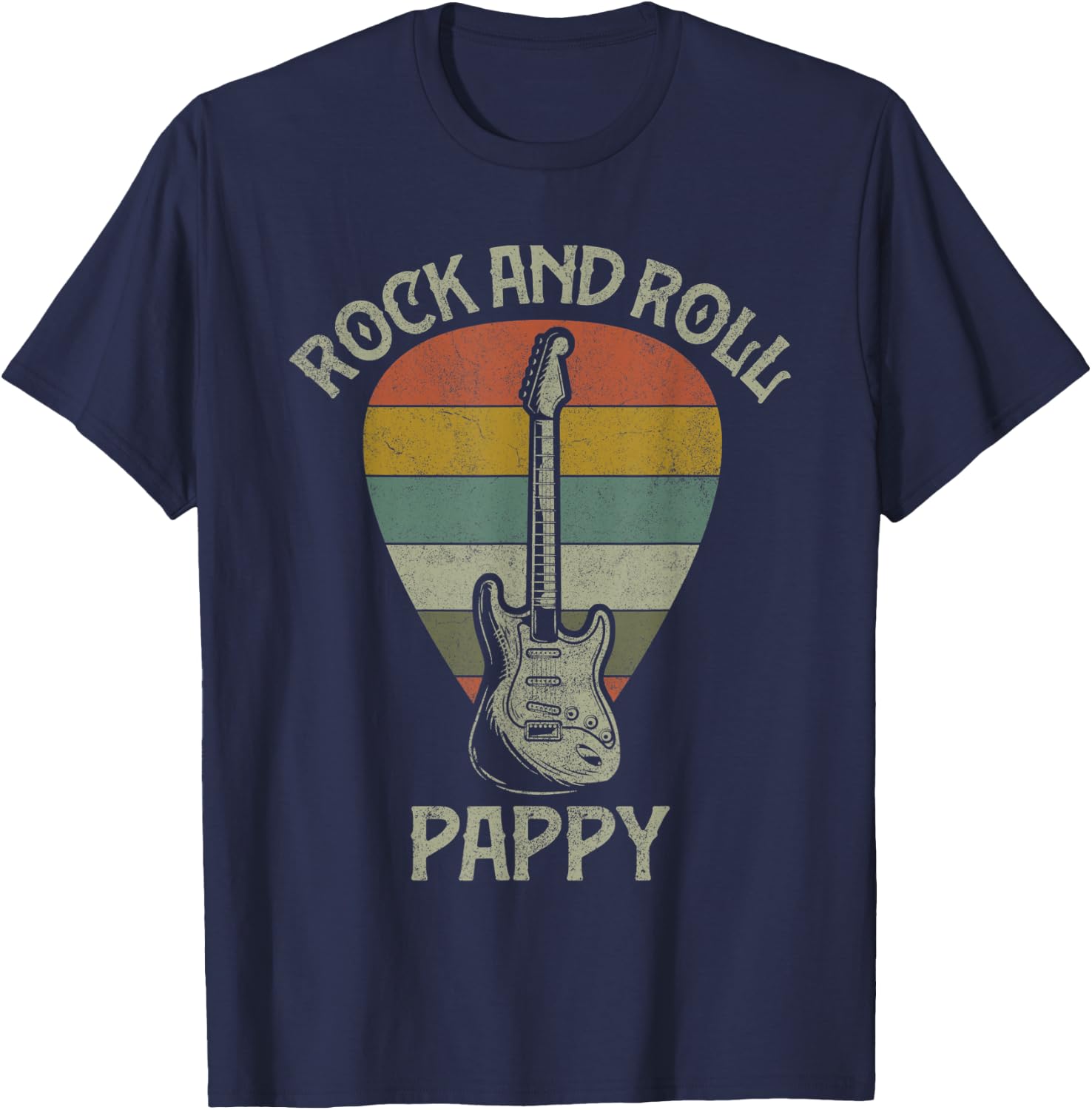 Guitarist Pappy Fathers Day Shirts, Guitar Player Grandpa T-Shirt - T-Shirt | Navy