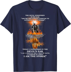 The Devil Whispered In My Ear You're Not Strong Enough T-Shirt - T-Shirt | Navy